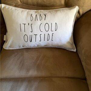 Light Grey Holiday Throw Pillow